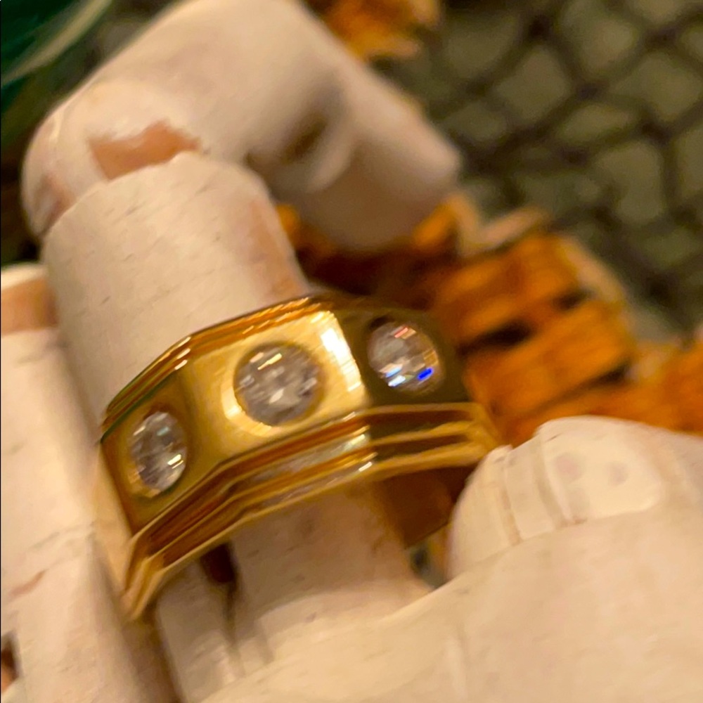 MENS DIAMOND SOLID 18k GOLD Wedding Band 16g🐈‍⬛💕